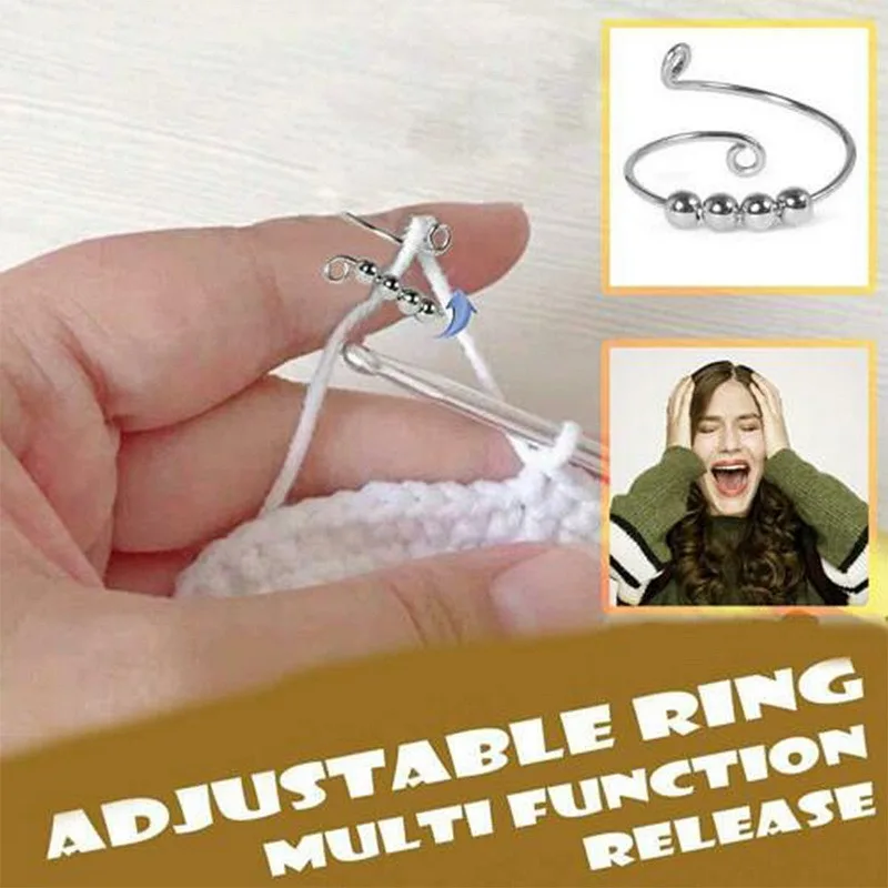 

Fidget Beads Fidget Ring Spinner Single Coil Spiral Fidget Ring Beads Rotate Freely Anti Stress Anxiety Ring Toy For Girl Women