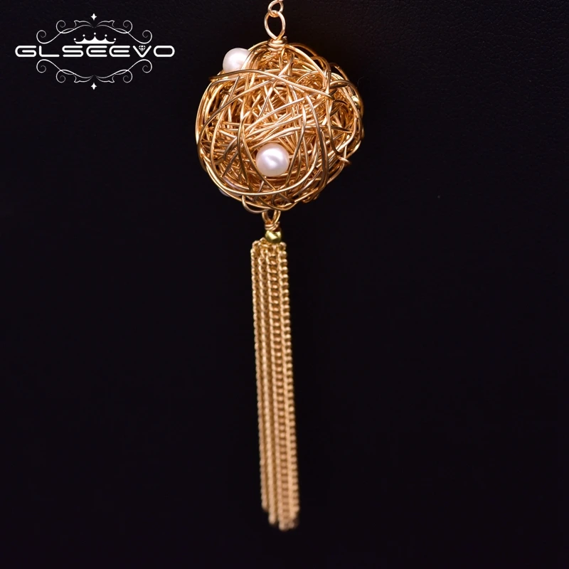 Длинное ожерелье GLSEEVO для женщин и девушек изящное Ювелирное Украшение с