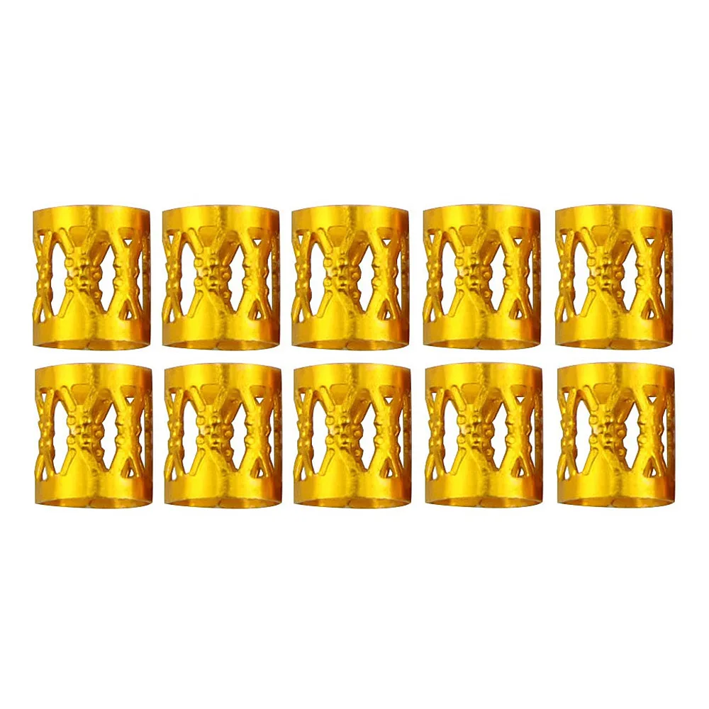 

100PCS Adjustable Hair Rings Tubes Jewelry Dreadlocks Beads Alloy Silver Gold Hair Braid Cuffs Clip Hair Styling Decoration