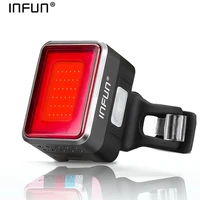 infun f50 bicycle rear light bike brake taillight bicycle alarm mtb cycling charge led flashlight for bike safe lamp accessories