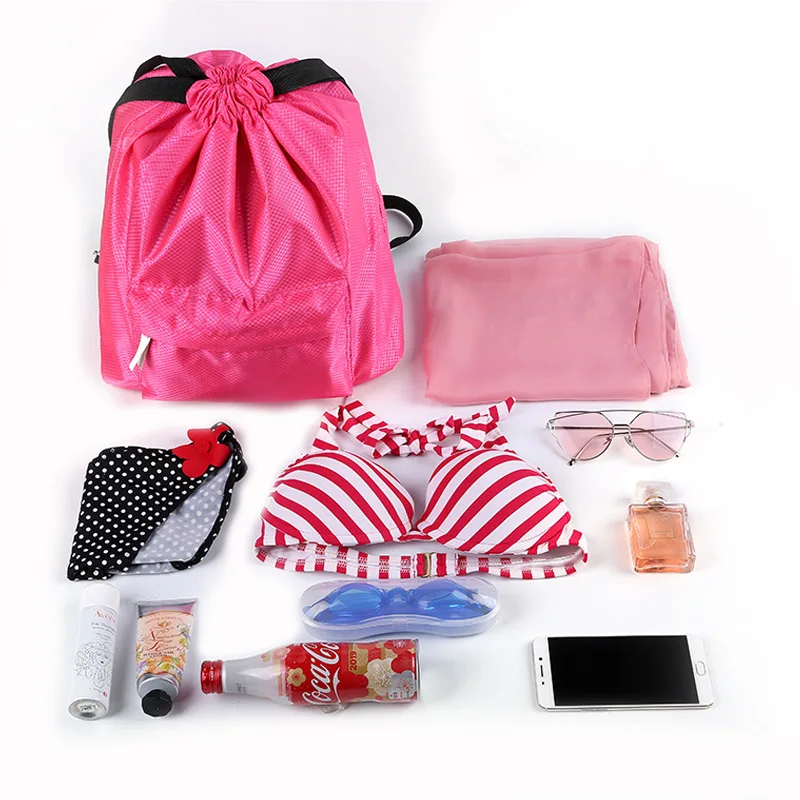 

And Travel Waterproof Beach Drawstring Bag Wet and Dry Separation Sports Drawstring Bag Light Fitness Backpack