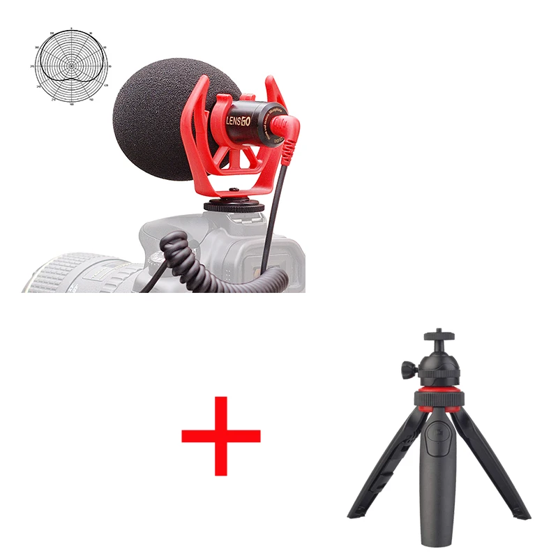 

【LENSGO Official】DMM1 Mini Shotgun Microphone Camera Smartphone Computer Universal Video MIC Noise Reduction With Free Tripod