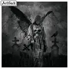 Алмазная 5d картина с изображением черепа, полноразмерная и круглая вышивка крестиком, мозаика из страз смерти, ужаса, икона, 3d-алмазная вышивка