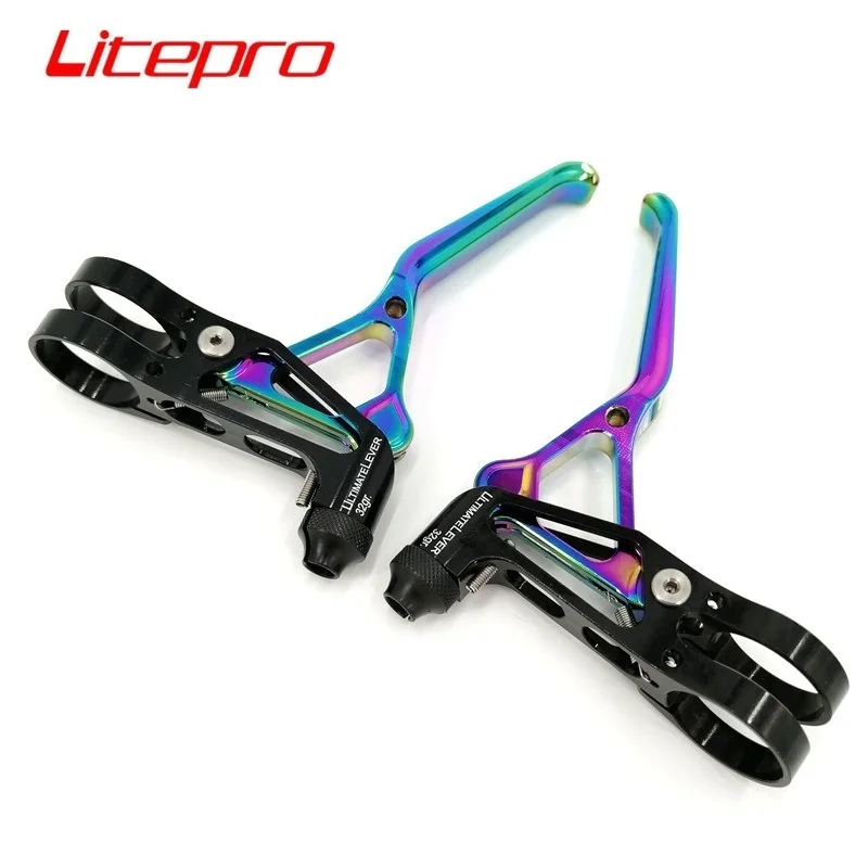 

Litepro Titanium Plating Brake Lever V Brake C Type Caliper Brake Levers For Mountain Bike Folding Bike Road Bicycle
