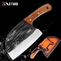 xituo handmade chef knife traditional chinese cleaver kitchen knife wide blade ultra sharp blade cutlery for meat dropshipping