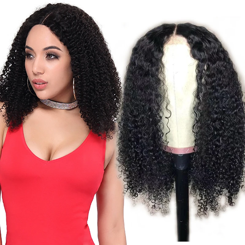 Волнистые кудрявые парики на сетке бразильские 4x4 из человеческих волос