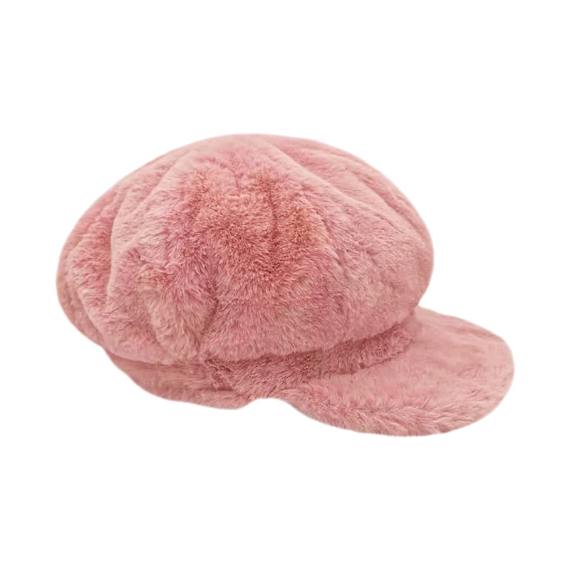 Лидер продаж теплый берет Newsboy женский в стиле винтаж однотонные зимние розовые