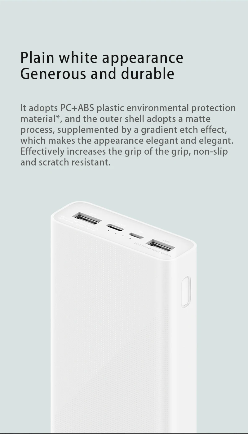 Xiao mi power Bank 20000 мАч 2C Оригинальное портативное зарядное устройство с поддержкой QC3.0 Dual USB mi внешний аккумулятор 20000 для мобильных телефонов
