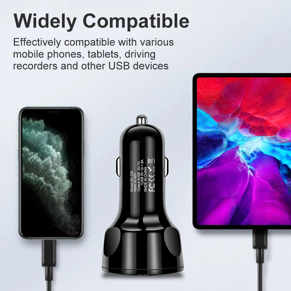 Universal Car Charger Lighter Adapter Fast Charging 3 4 5 USB Ports with LED Indicator Light for iPhone Xiaomi Huawei | Автомобили и