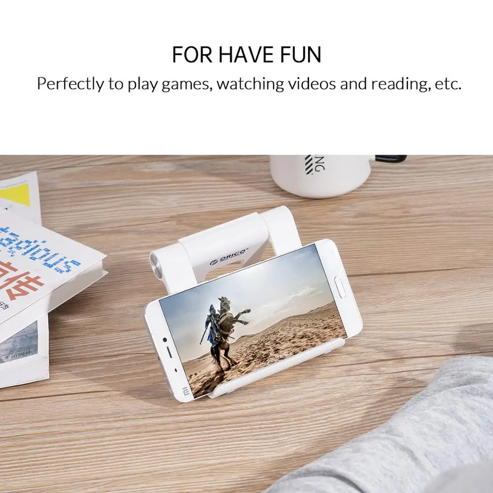 Orico Phone Holder Universal Desktop Mobile Phone Stand Desk Holder Adjustable for iPhone Xiaomi for Samsung Tablet iPad