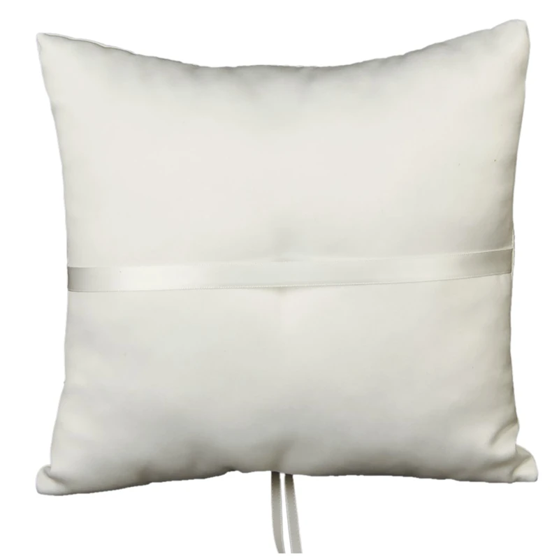 

Faux Pearl Decorated Wedding Ring Pillow Cushion Bearer 20 x 20cm---Ivory
