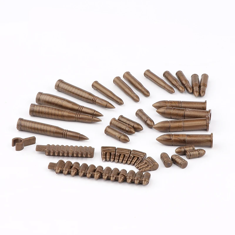 Военные строительные блоки WW2 оружие пистолеты армия рука пулемет цепочка пуль