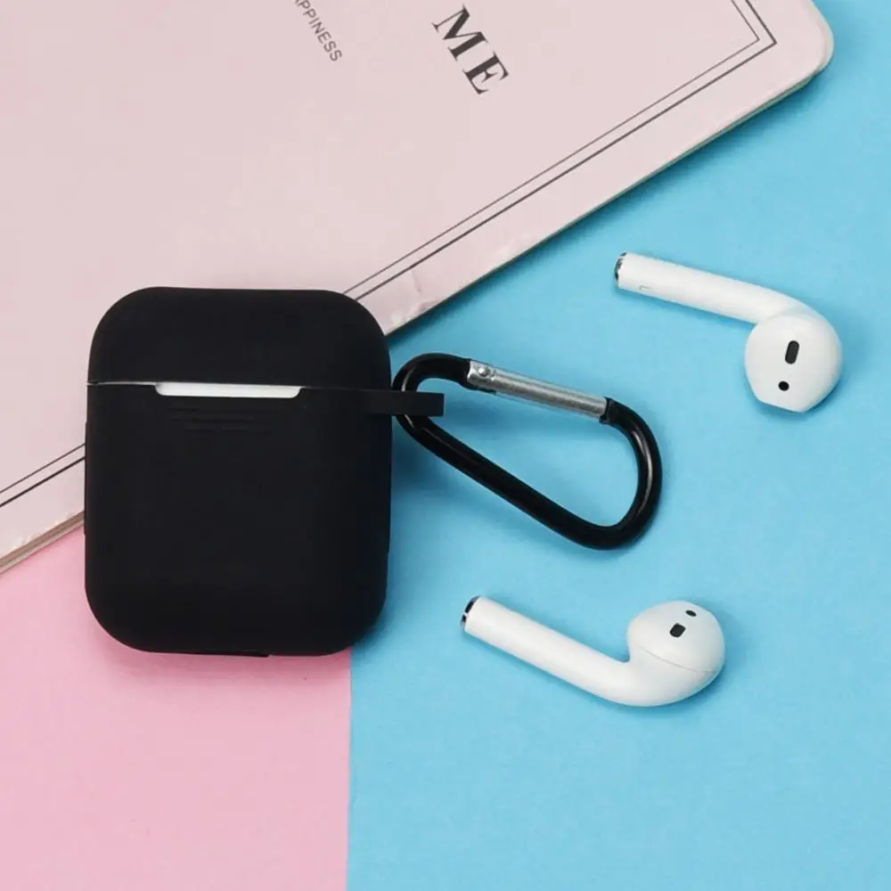 Цвет: желтый Полный защитный чехол для Apple Airpods Air pods, портативный силиконовый чехол с брелоком для наушников, чехол для зарядки - Цвет: Цвет: желтый