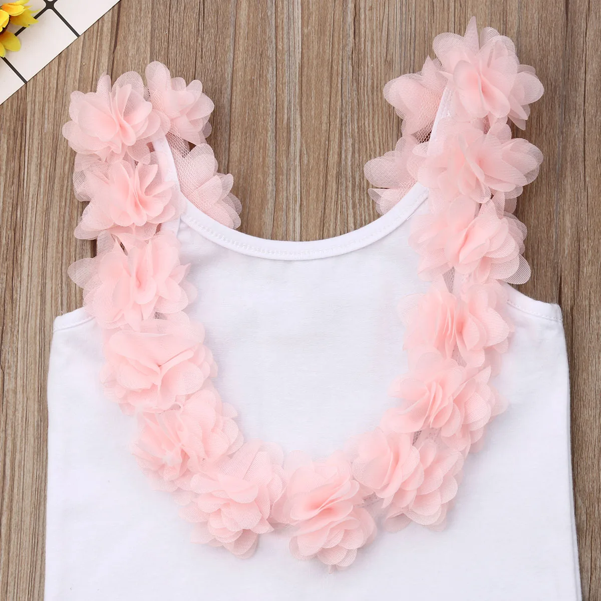 Модный летний комплект из 2 предметов для девочек: футболка с цветочным рисунком