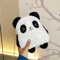autumn winter wild panda crossbody bag for women 2021 cartoon plush shoulder messenger bags small handbag purse bolso mujer