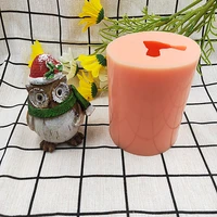 owl with christmas hat scarf silicone mold candle mould kitchen bakeware tools candy chocolate