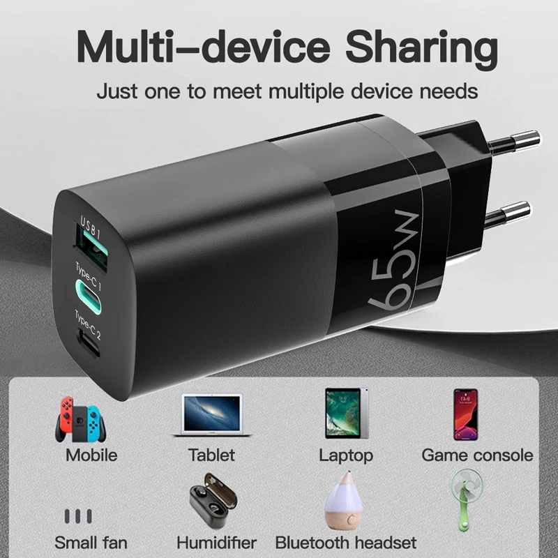 

Oppselve 65W GaN PD 3.0 Fast USB Charger For iPhone 11 Pro Max Support AFC FCP SCP QC 3.0 For Samsung S20 S10 Xiaomi Huawei P30