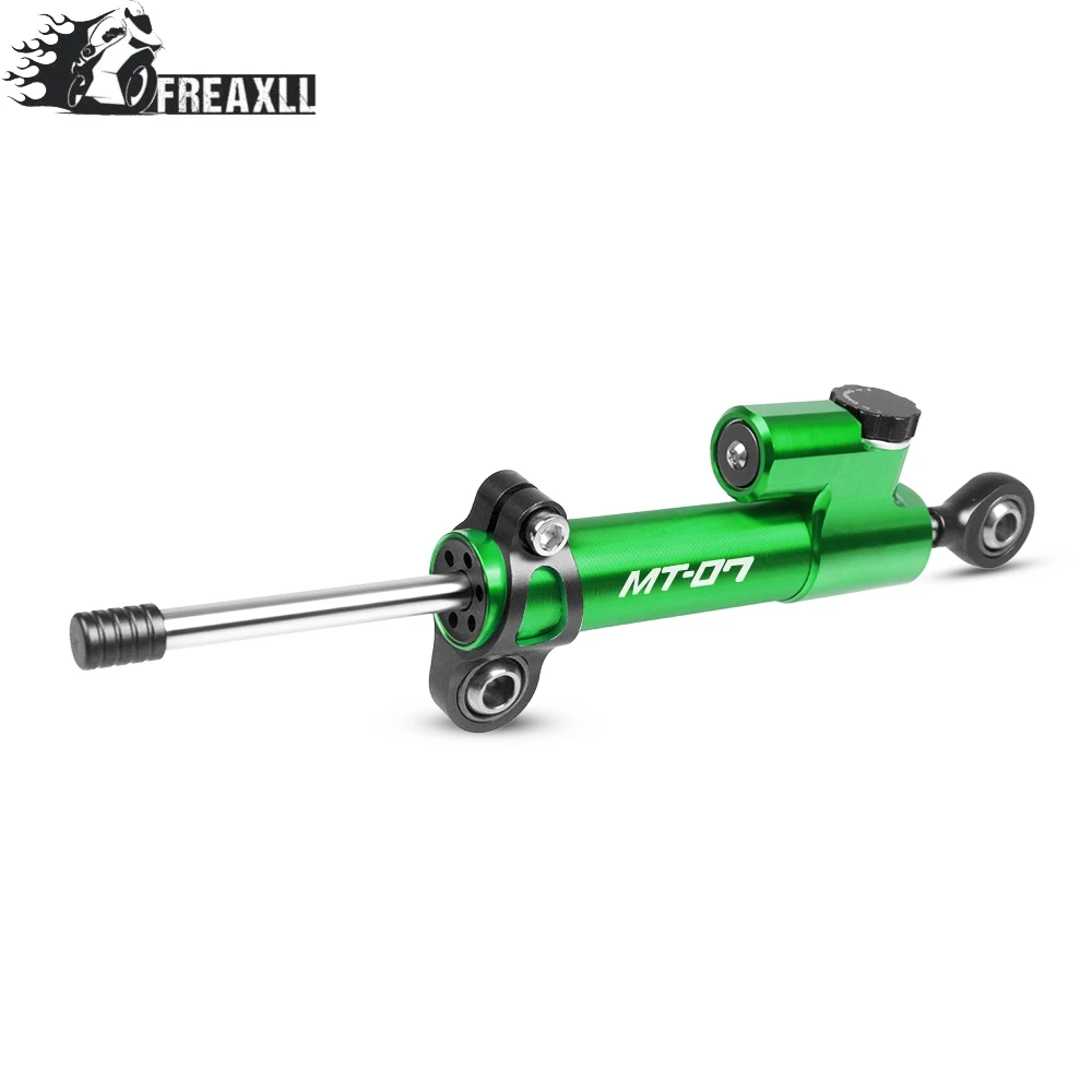 Black-Green Мото CNC мотоцикл рулевой демпфер Стабилизатор Линейный Обратный контроль безопасности для Yamaha 07 MT 07 mt07 FZ07 FZ 07 - Цвет: Black-Green