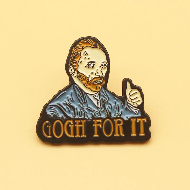 

Dear-you Artist Van Gogh brooch animation cartoon metal badge backpack decoration matching pin shirt collar pin accessories