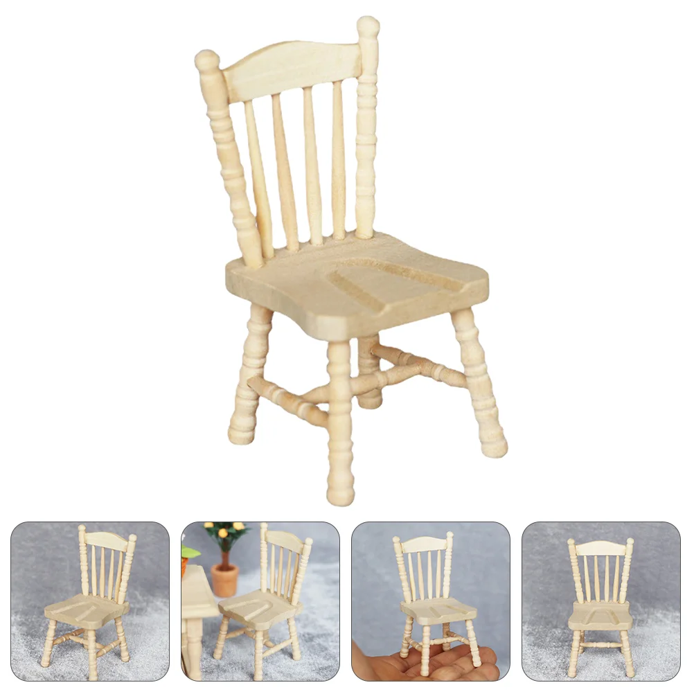 Миниатюрный деревянный Мини-стул деревянная мебель для дома |