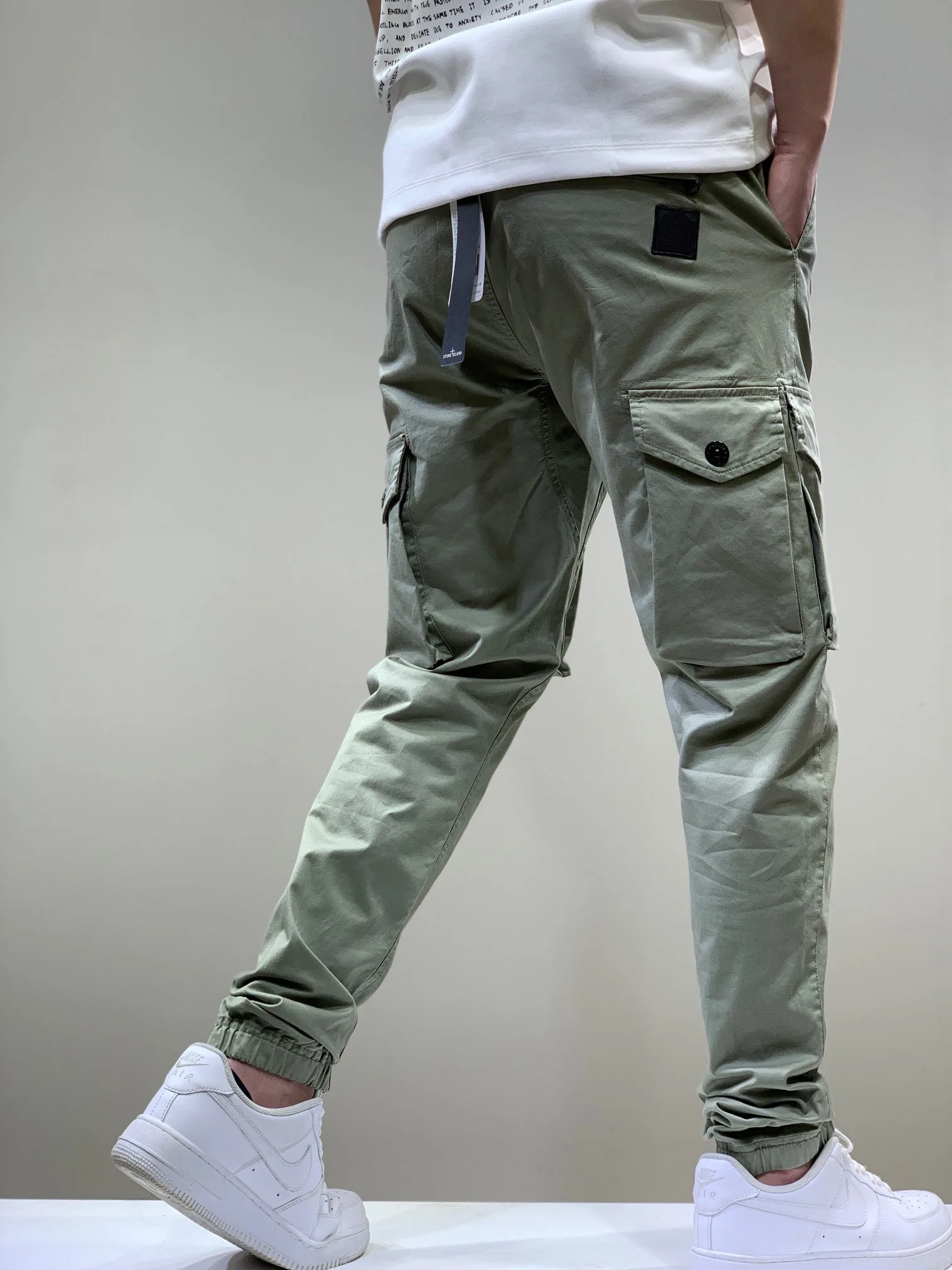 

2021 men's new multi-pocket overalls classic fashion trendy brand