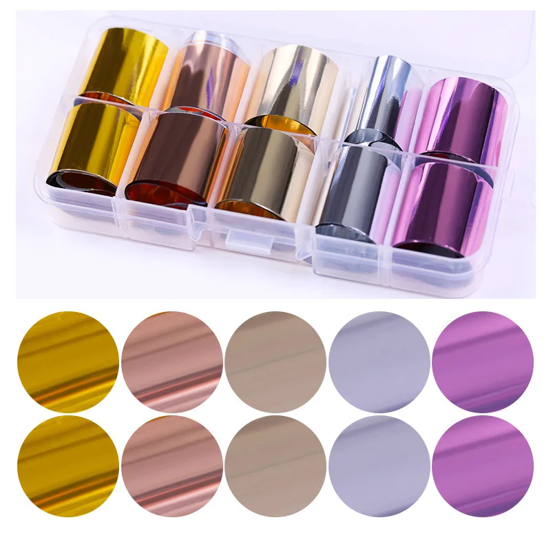 Фольга для ногтей набор красочная стеклянная Бумага конфеты цвета дизайн перевод рисунка наклейки модные