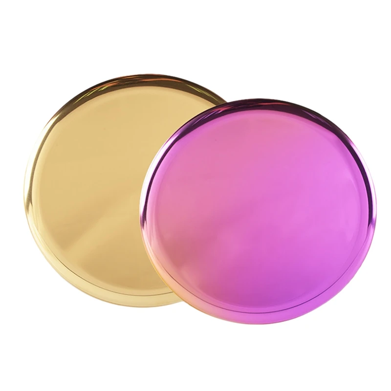 

2 Pcs Nordic Style Stainless Steel Storage Tray Color Metal Tray Stainless Steel Storage Tray Home Decoration Ornaments