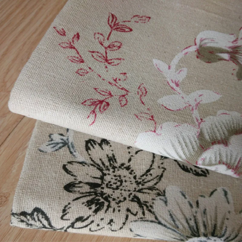 Полотняная ткань для дивана с цветочным принтом и пионами 2 цвета скатерть из