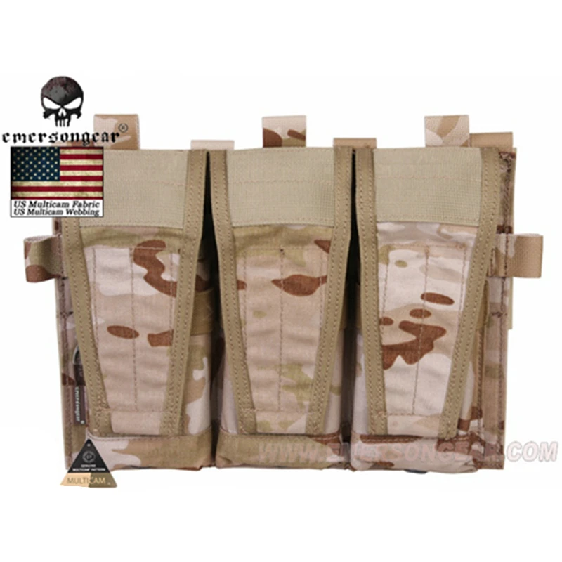 MCAD Тактический тройной чехол emersongear для AVS со съемным клапаном M4 M16 AR15 5,56. 223 тактические Чехлы MOLLE Чехлы для страйкбола - Цвет: MCAD