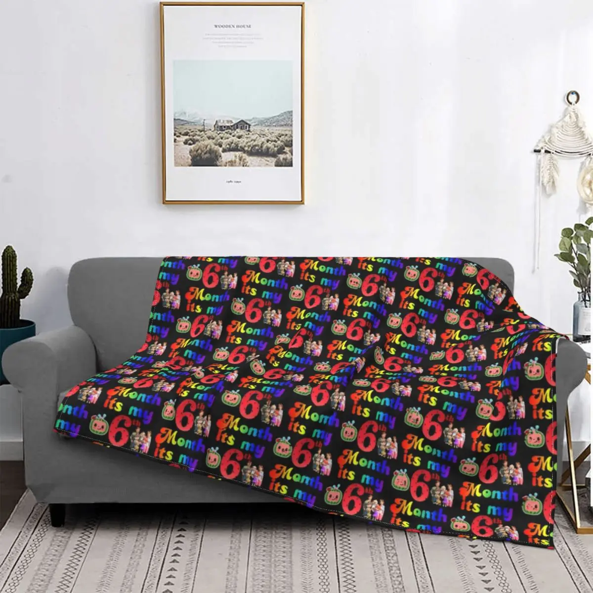 

Its My Six Month Blanket Cocomelon Rhymes Nursery Kids Plush Warm Soft Flannel Fleece Throw Blanket For Bedding Bedspread Velvet