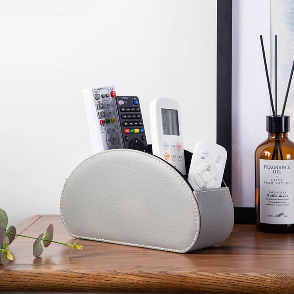 

Leather Storage Box Multifunctional Desk Organizer Style Storage Control Black Remote Color Home Box Office Simple O3T9