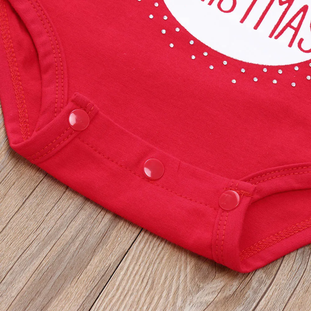 2pcs Newborn Baby Christmas Romper Jumpsuit Cartoon My First Christmas Snowman Print Hat Baby Winter Clothes Rompers Jumpsuit