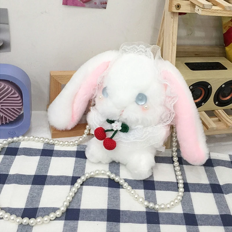 

Плюшевая сумка, мягкий рюкзак с кроличьими куклами, сумка-мессенджер для девочек, сумка для телефона, сумка-Органайзер, приключения, сумка д...