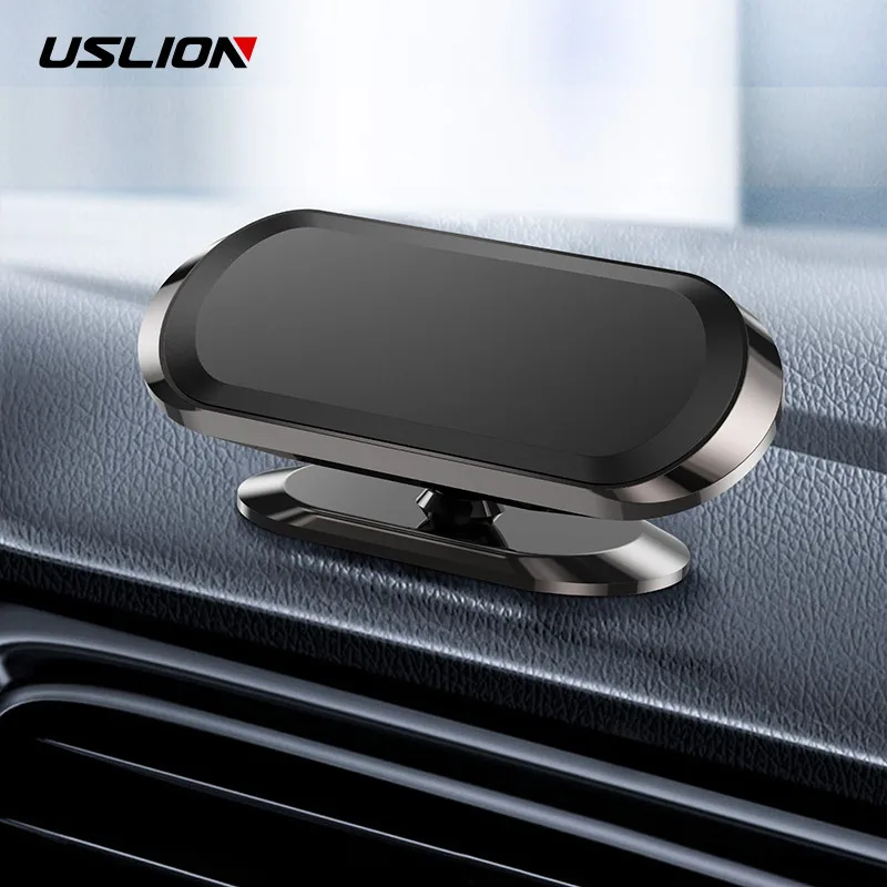 

USLION Magnetic Car phone Holder Stand For iPhone 12 Samsung Xiaomi 360 Strip Magnetic Holder in Car GPS Mount Dashboard Holder