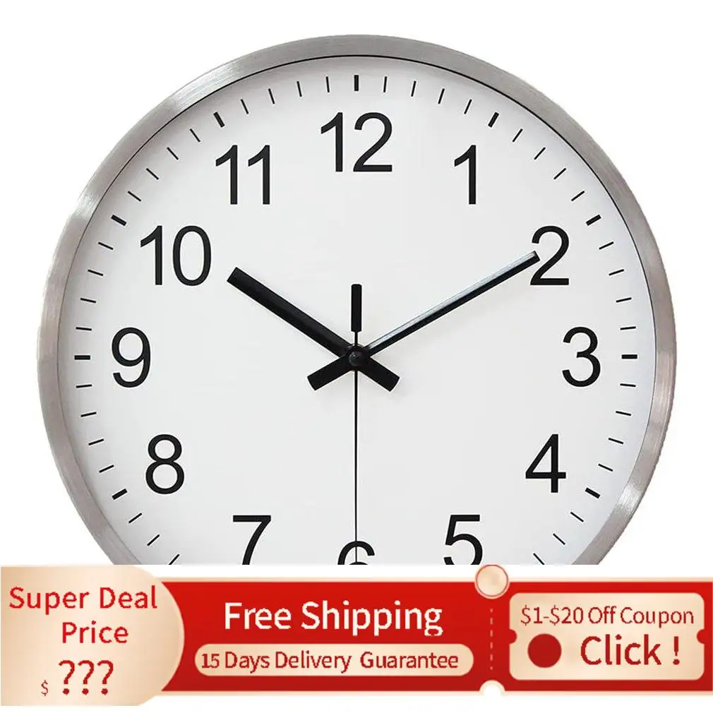 

Настенные часы, радиочасы, непрерывный секундомер, автоприем, интерьер, большие цифры, легкое чтение, 1,8 дюйма, новый год 2022