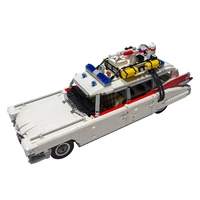 moc ecto 1 movie ghost team car building blocks kit racing sports car model diy idea assemble vehicle toys for children kid gift