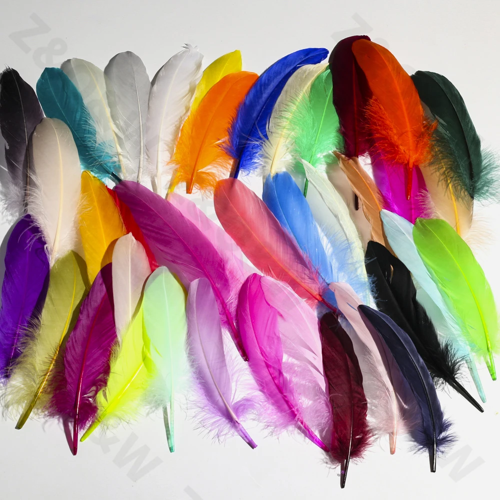 Красивые серьги 10-15 см из натурального гусиного пера окрашенные в черный цвет 20-200