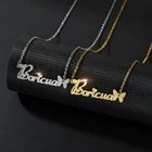 Ожерелье с именем из нержавеющей стали, с бабочкой, для женщин, чокер с золотыми буквами, матовое ожерелье, подарок