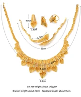 wangaiyao middle east arabian gold plated zirconium wedding set womens necklace earrings ring bracelet four piece jewelry