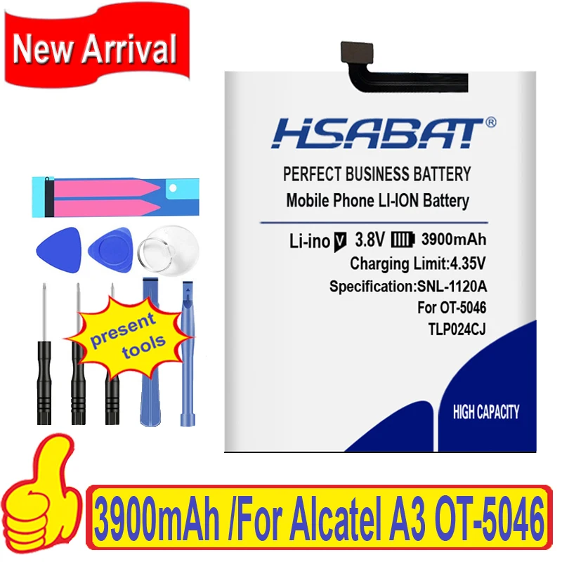 Аккумулятор HSABAT для Alcatel батарея 3900 мА/ч A3/Shine Lite модель 5080X 5046D 5046Y аккумулятор