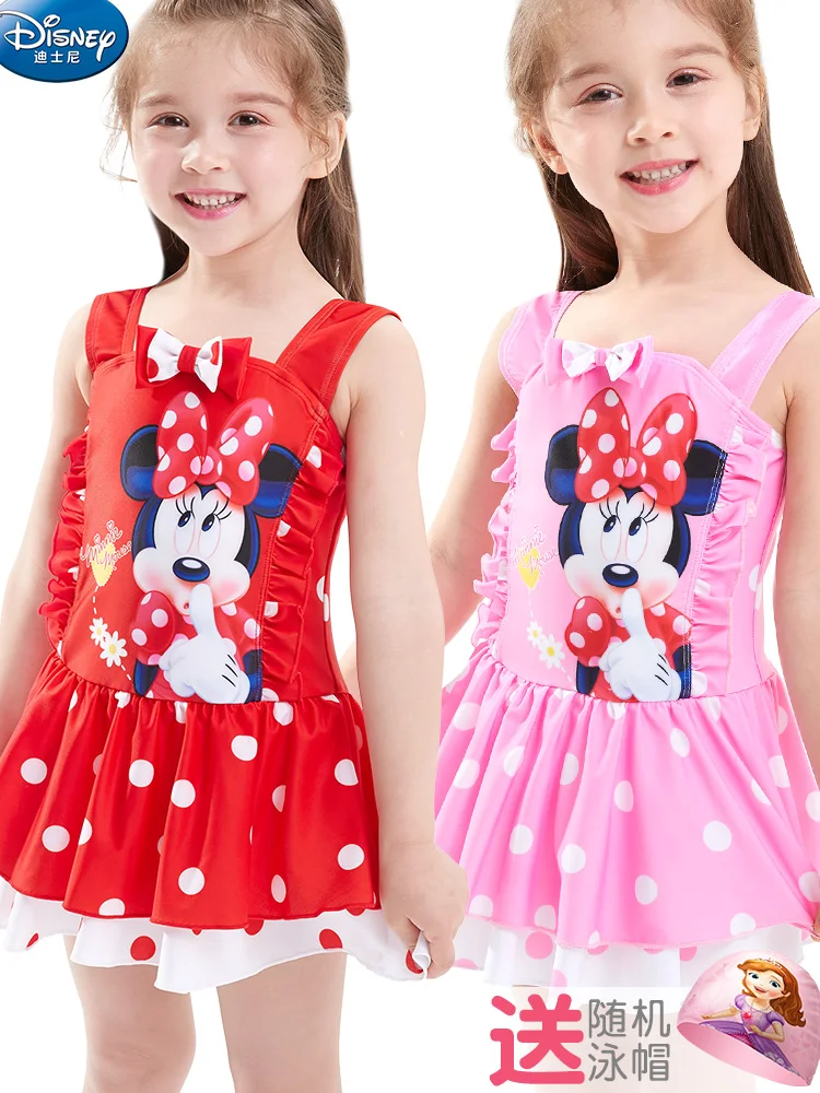 

Disney Children's Cartoon Swimsuit Girls Quick-drying One-piece Big Boy Girl Student Baby Skirt Cute Swimming Equipment