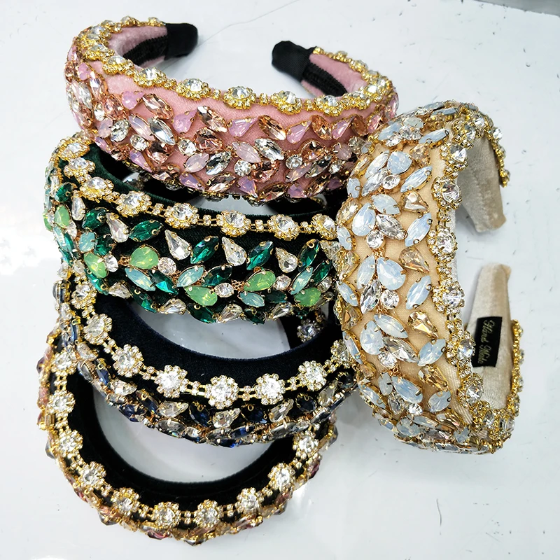 

Baroque Hair Headband,Crystal Headband Rhinestones,Sponge Hair Headband Decoration,Hair Hoop,Headpiece,Women FashionHair Accesso