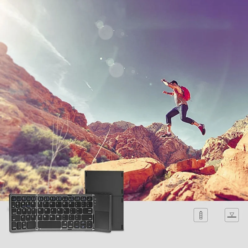 

Foldable Mini Lightweight Portable Tri-fold Ultra-thin Bluetooth Keyboard Wireless Bluetooth Touch Keyboard For Ios Android Win