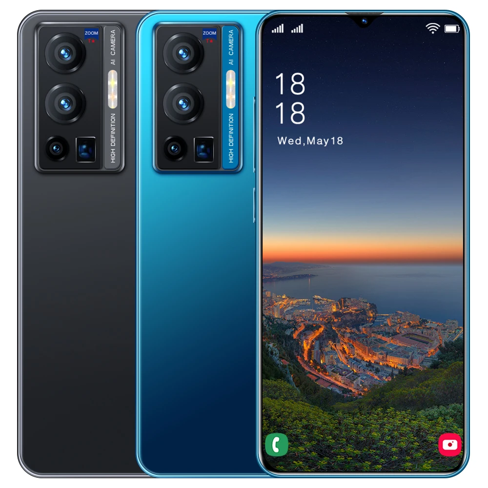 Новое поступление X70 pro + мобильный телефон Android 16 512G Deca Core HD выпадающий в воду