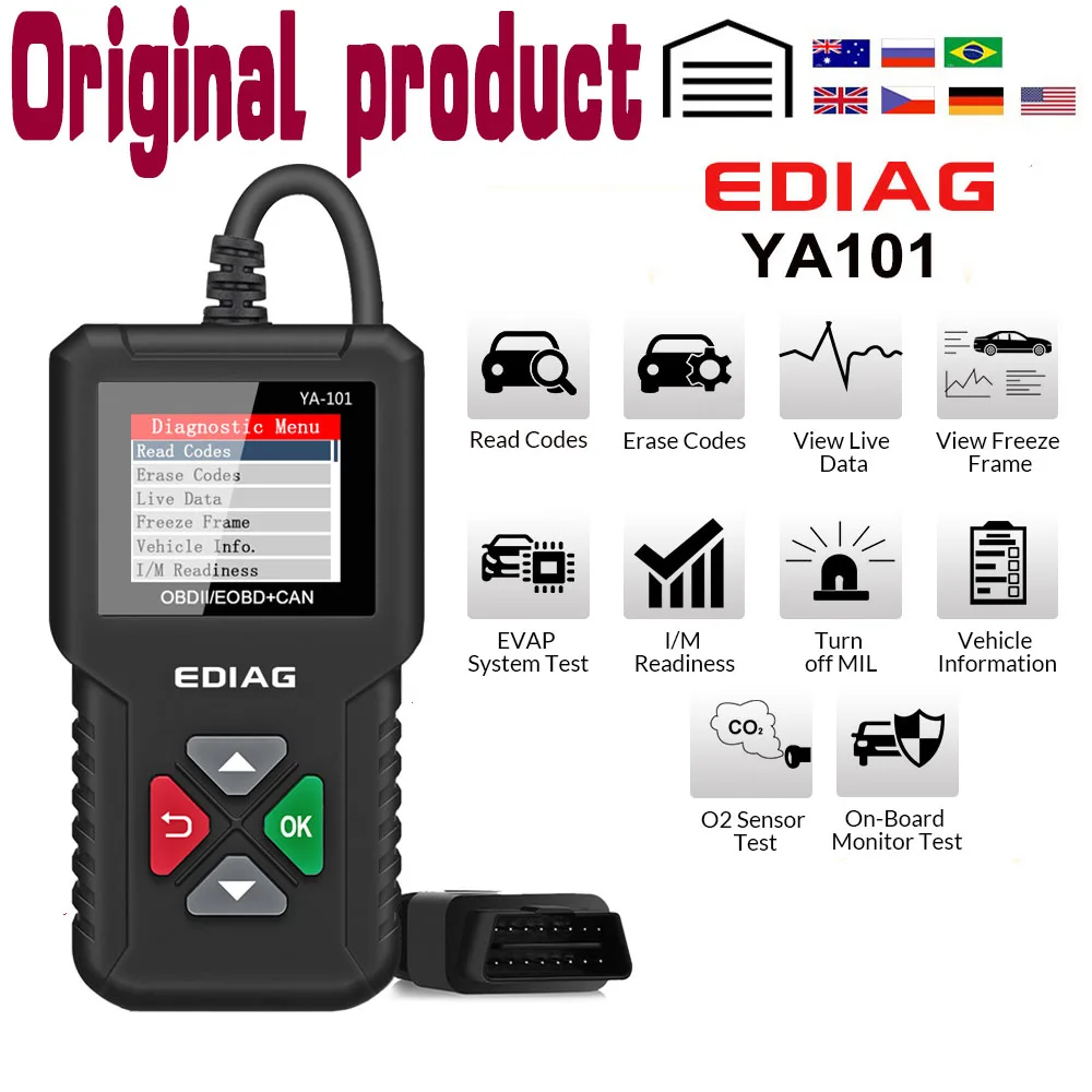 Новейшая модель YA101 читатель Кода OBDII/EOBD (система бортовой диагностики YA 101