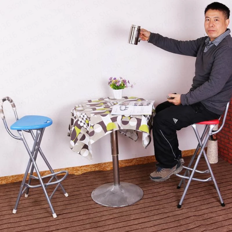 구매 높은 다리 의자, 후면 접이식 발코니 의자 바 의자, 휴대용 프런트 데스크 의자 베어링 90kg 구매 높은 다리 의자, 후면 접이식 발코니 의자 바 의자, 휴대용 프런트 데스크 의자 베어링 90kg