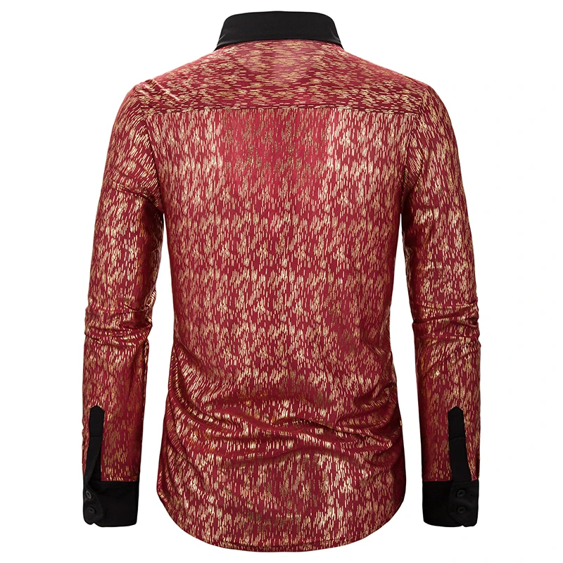 Мужская Осенняя приталенная рубашка с длинным рукавом и тиснением| |
