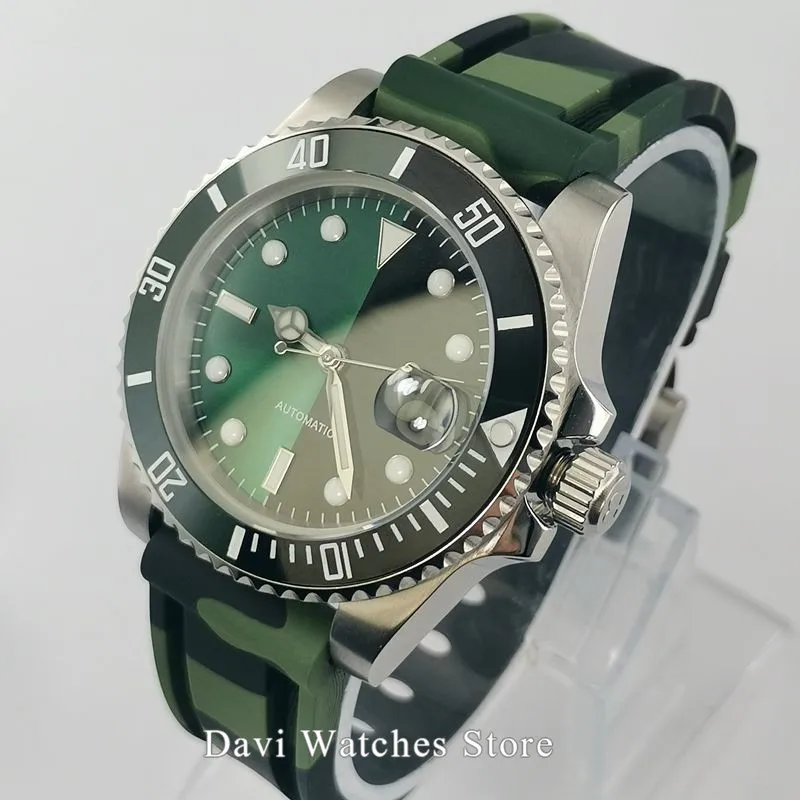 Мужские часы Bliger 40 мм GMT светящийся водонепроницаемый резиновый ремешок