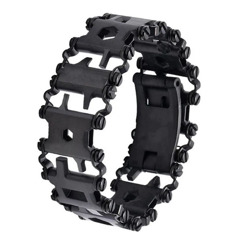

Multifunction Tool Bracelet Tread Bracelet Stainless Steel Bolt Driver Kit Travel Wearable Multitool Outdoor Survival Tool