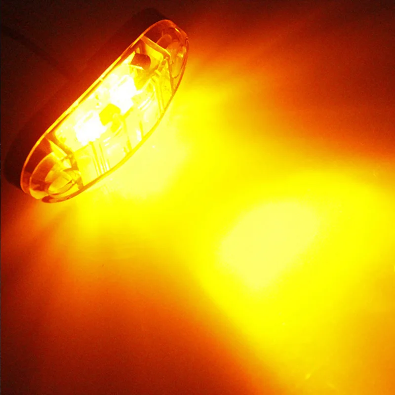 

2PCS Car External Warning Light 12V 24V LED Side Marker Strobe Lights Auto Trailer Truck Lorry Lamps Amber Traffic Light